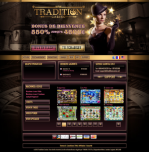 Site Tradition Casino design
