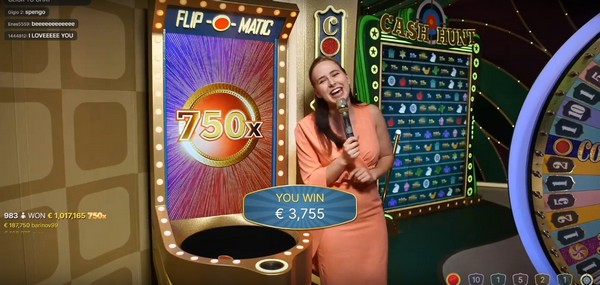 Crazy time coin flip bonus 50x multiplicateur gros gains record jackpot 750x