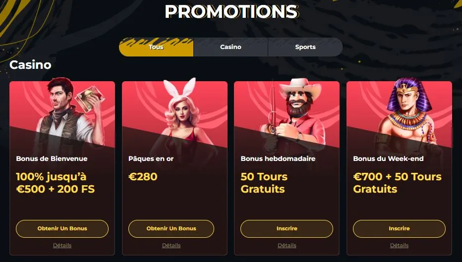 Bonus et promotion sur Boomerang Casino